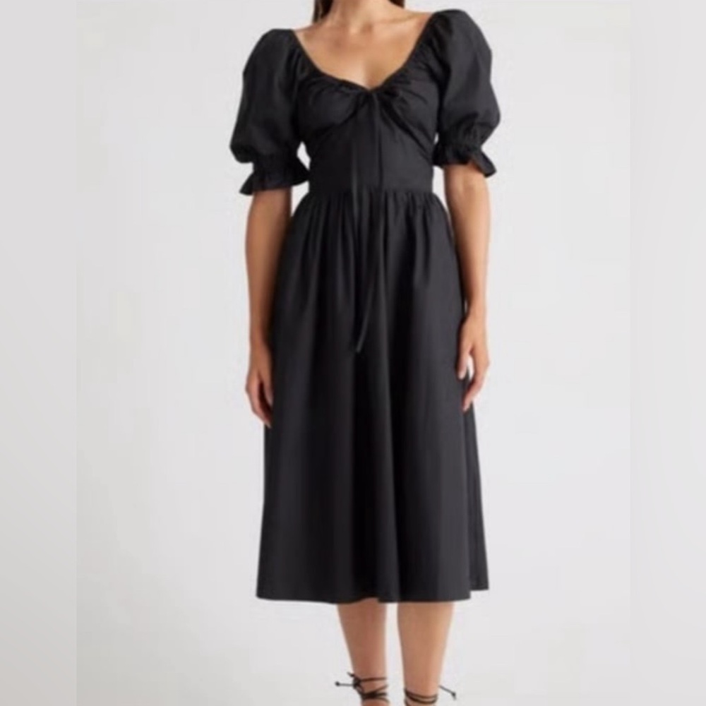 Quince puff sleeve midi dress
